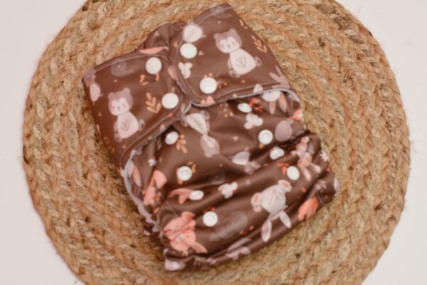 One size Bamboo All in One diaper ( AiO) with hemp booster -  10+ hours absorbency