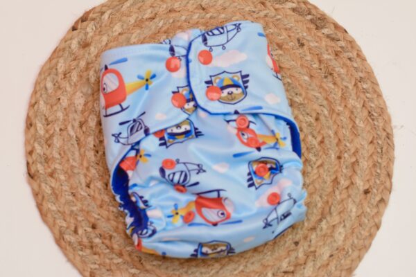 One size Hemp Cotton All in One diaper ( AiO) - 12.5+ hours absorbency